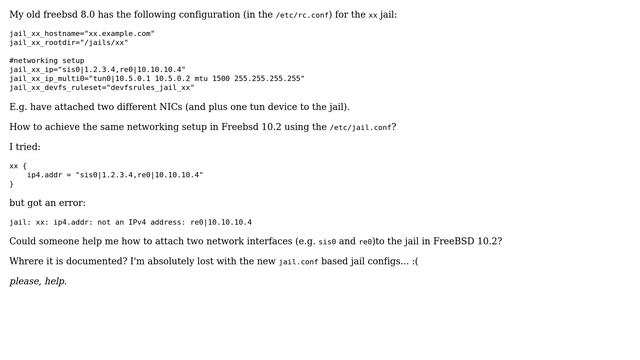 Freebsd 10.2 - multiple interfaces in the jail смотреть онлайн
