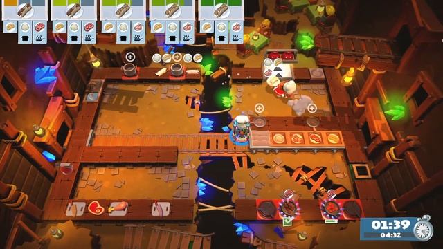 Overcooked 2 - 2 Player Gameplay - ( Level 2-5) смотреть онлайн