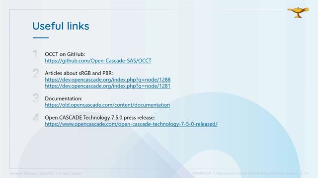 Open CASCADE Technology presentation at FOSDEM 2021 смотреть онлайн