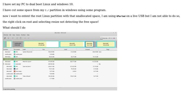 Ubuntu: Extending linux root partition with unallocated space (2 Solutions!!) смотреть онлайн