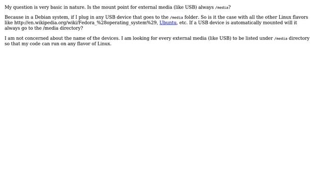 What is the default mount point on Linux systems (all)? смотреть онлайн