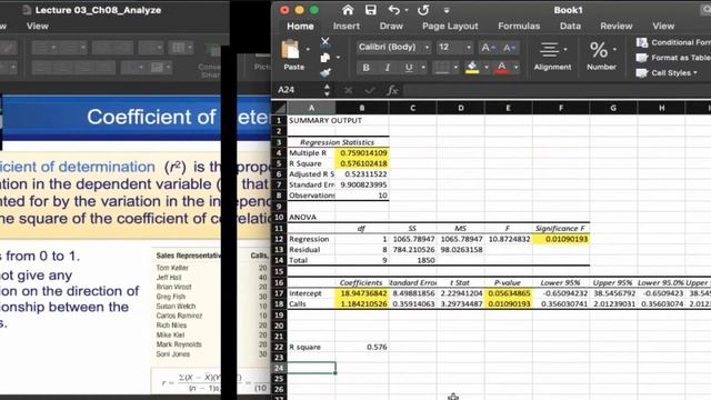 Lecture 03 02 Linear Regression Using Excel смотреть онлайн