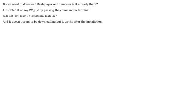 Ubuntu: Is Flash player software installed on Ubuntu by default? смотреть онлайн