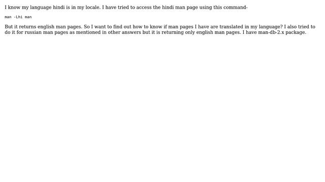 Unix & Linux: How to know if man pages are written in my language? смотреть онлайн