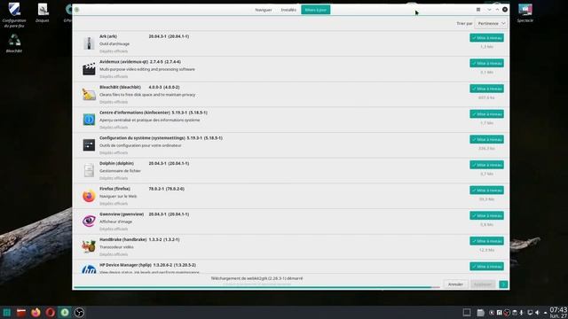 Manjaro 20 KDE Linux/ dossier download téléchargement mises a jour (pamac) смотреть онлайн