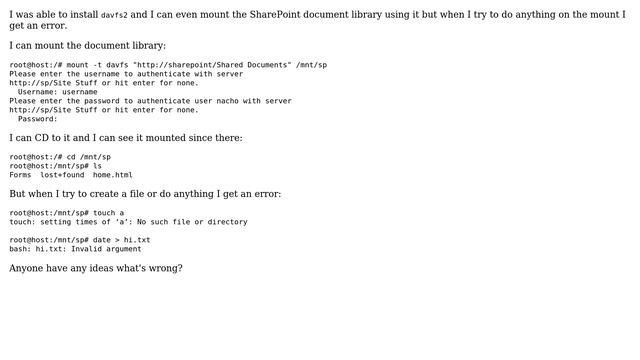 Unix & Linux: mounting a SharePoint document library using davfs in Linux смотреть онлайн
