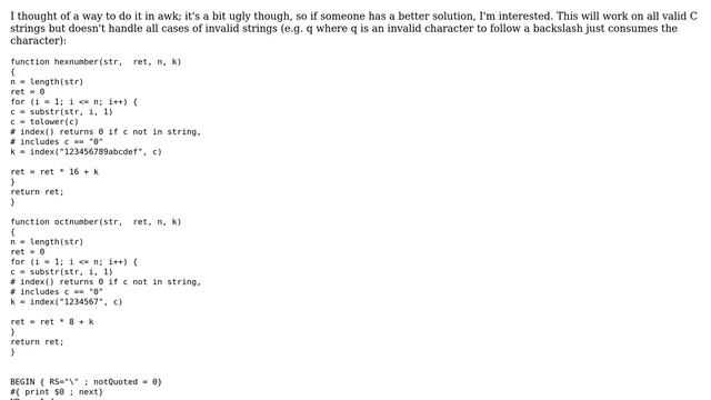 Parsing a C string literal in shell смотреть онлайн