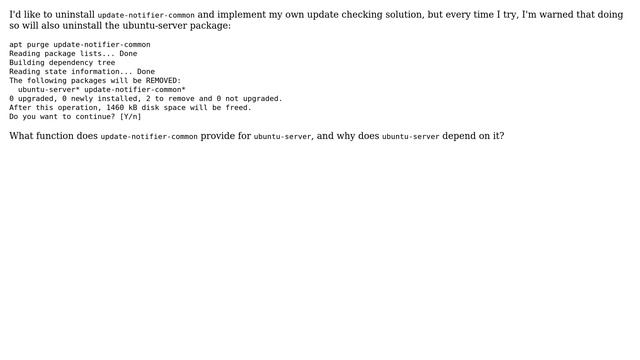 Ubuntu: Why does the ubuntu-server package depend on update-notifier-common? смотреть онлайн