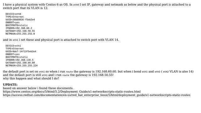 Unix & Linux: system get wrong gateway when bonding смотреть онлайн