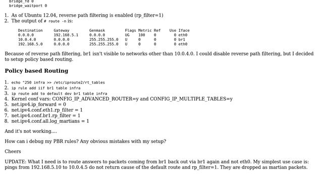 DevOps & SysAdmins: Policy based routing on a bridge interface смотреть онлайн