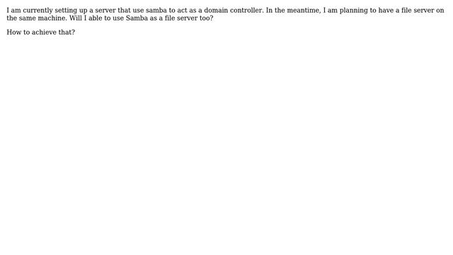 Ubuntu: Can Samba be use for two types of servers at the same time? смотреть онлайн