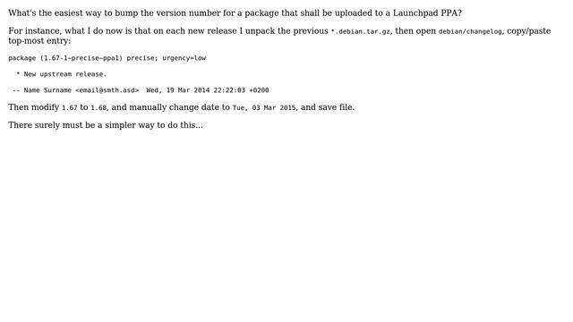Ubuntu: How to easily bump a package for a PPA? смотреть онлайн
