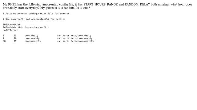 When will ANACRONTAB run cron.daily? смотреть онлайн