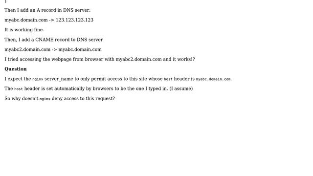 Unix & Linux: How does Nginx server_name directive work with CNAME record? смотреть онлайн