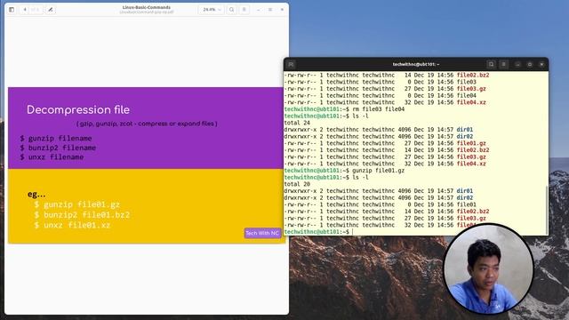 Linux Basic Commands ( gzip , bzip2, xz , zip ) смотреть онлайн