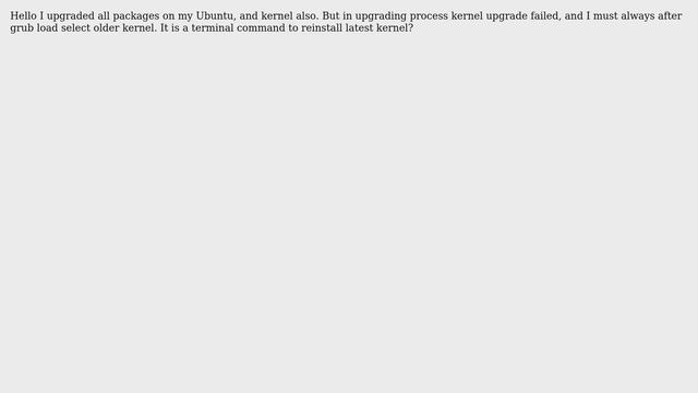 Ubuntu: How to reinstall newest Linux Kernel? смотреть онлайн