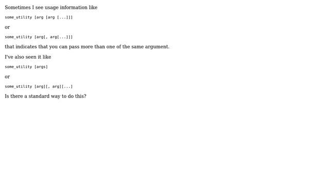 Unix & Linux: Correct way to document variable length options in man pages смотреть онлайн