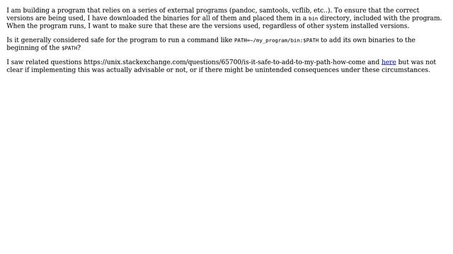 Unix & Linux: Is it safe for a program to add its bin directory to PATH? смотреть онлайн