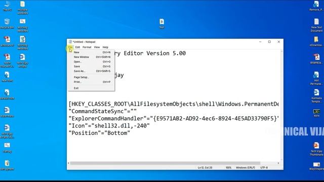 How to enable Permanent Delete option in Right click Context Menu in Windows 10 | Technical Vijay смотреть онлайн