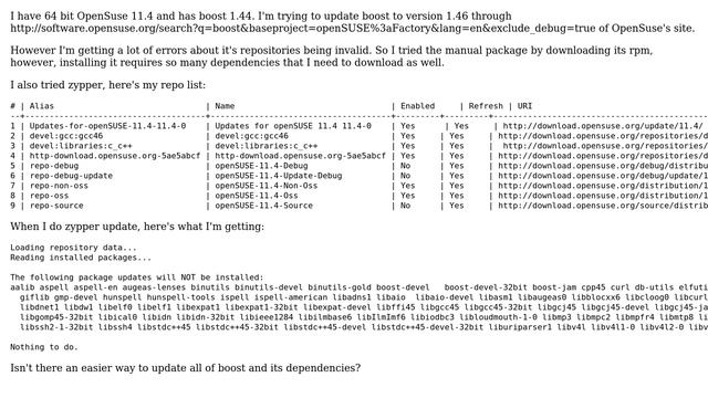 Unix & Linux: How to update boost of OpenSuse 11.4 to boost version 1.46? смотреть онлайн