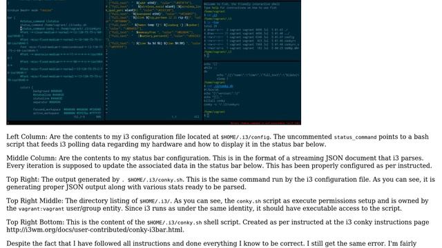 Troubles with Arch Linux + Conky + i3-wm causing "status_command is not executable (exit 126)" смотреть онлайн