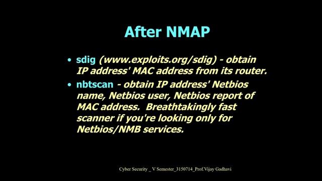 9 CS UNIT2 L9 NMAP and Nessus Prof.Vijay Gadhavi смотреть онлайн