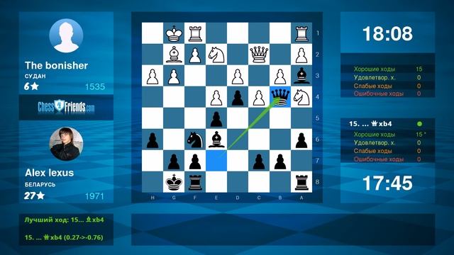 Chess Game Analysis: The bonisher - Alex lexus : 0-1 (By ChessFriends.com) смотреть онлайн