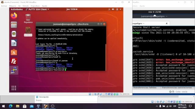 Comprobación SSH y FTP en ubuntu server 20.04 смотреть онлайн