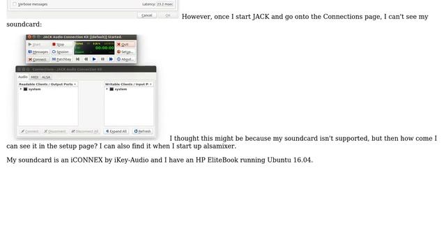 Unix & Linux: Qjckctl doesn't see soundcard in Connections page смотреть онлайн