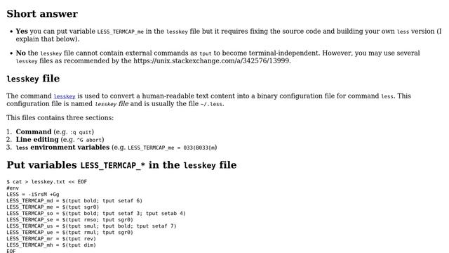Unix & Linux: How to make lesskey terminal-independent? (2 Solutions!!) смотреть онлайн
