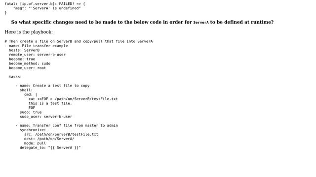 Unix & Linux: Defining Ansible inventory on remote server смотреть онлайн