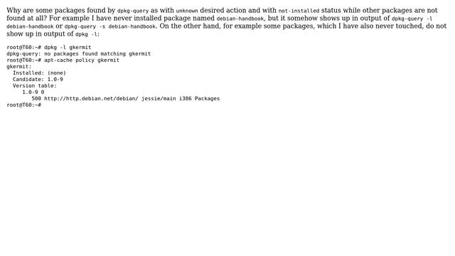 How are some deb packages found by dpkg-query while they have never been installed? смотреть онлайн