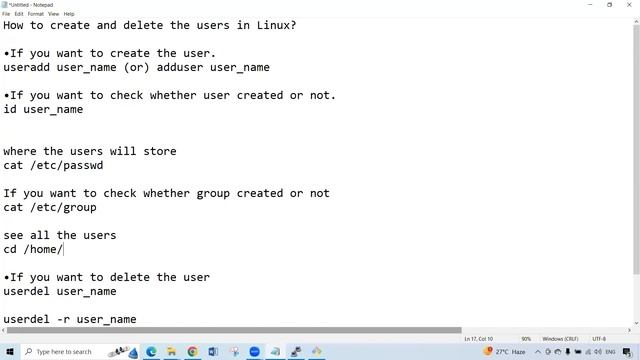 How to Create & Delete users in Linux | Best DevOps training in KPHB HYD | GantaSoft | DevOps&AWS смотреть онлайн