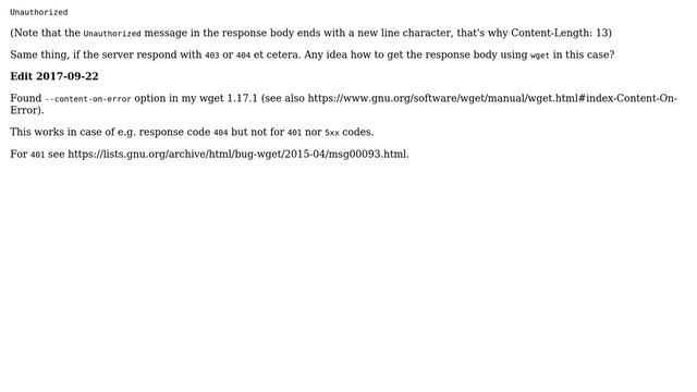 Unix & Linux: How to get http server response in case of 401 using wget? (2 Solutions!!) смотреть онлайн