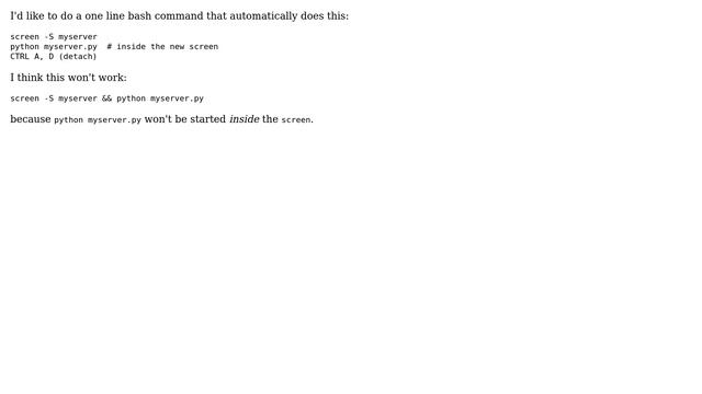 Unix & Linux: Create a screen, launch a command in it and detach смотреть онлайн