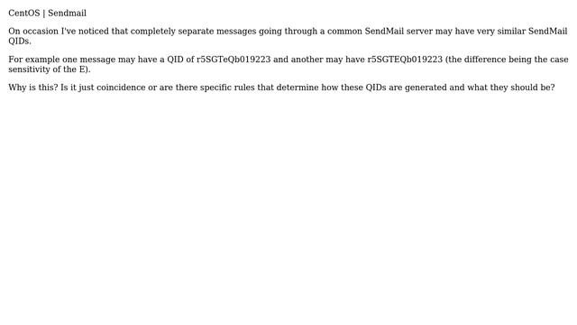 DevOps & SysAdmins: What conditions determine the uniqueness of a SendMail QID? смотреть онлайн