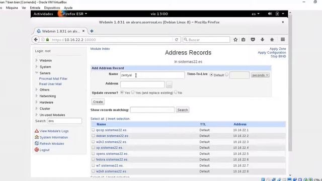 WEBMIN DEBIAN DNS смотреть онлайн