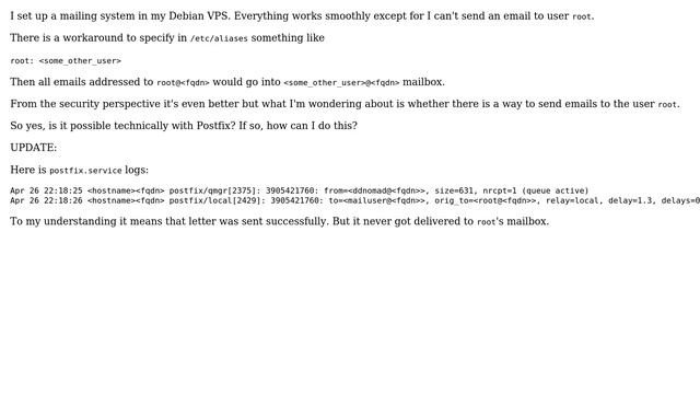 Unix & Linux: Is it possible to send emails locally to user root смотреть онлайн