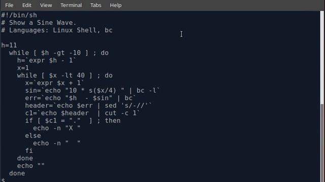 Linux Script with bc to draw a Sine Wave. смотреть онлайн