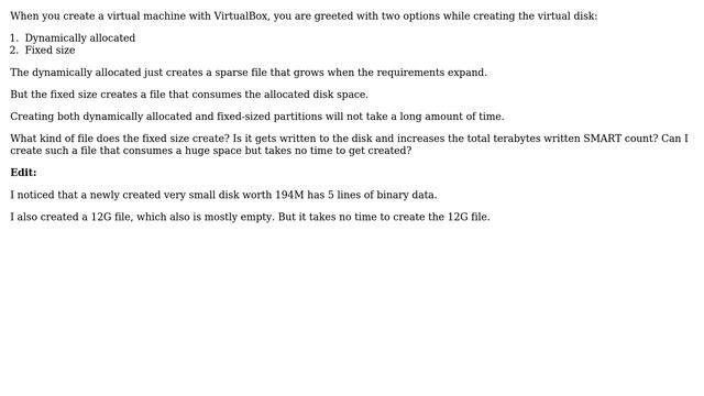 Unix & Linux: What really is "A fixed size hard disk" in virtualbox? смотреть онлайн