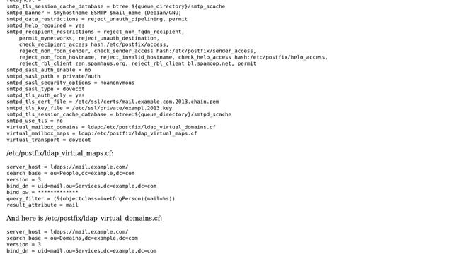 Postfix using LDAP lookup works for virtual_mailbox_maps, but fails for virtual_mailbox_domains смотреть онлайн