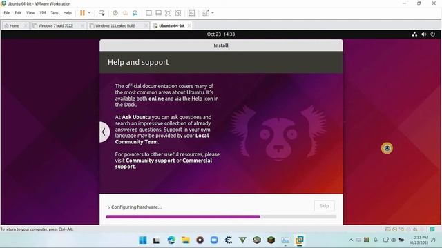 Installing Ubuntu 21.10 on VMWare смотреть онлайн
