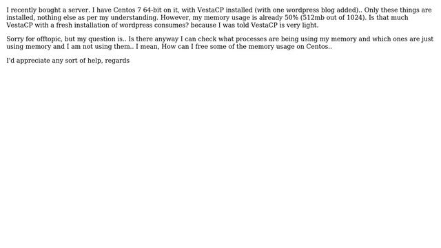 How to free some memory in Centos 7 with only VestaCP installed? смотреть онлайн
