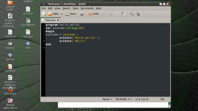 GNU project Pascal Compiler - "Hello world!" and "Hello Youtube!" смотреть онлайн