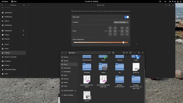 color and night mode on gnome 42 Slackware 15.0 смотреть онлайн