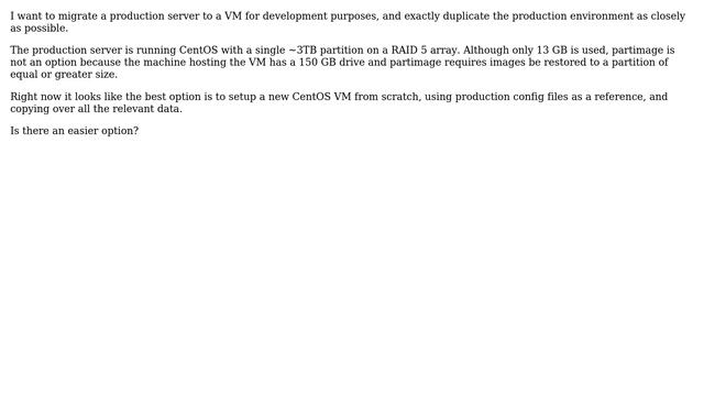 DevOps & SysAdmins: Migrating production CentOS server to a VirtualBox VM? смотреть онлайн