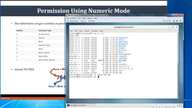 Change File permission using Numeric mode смотреть онлайн