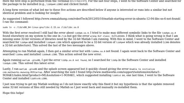 Ubuntu: Matlab can't find /lib/libc.so.6 in 12.04 (4 Solutions!!) смотреть онлайн