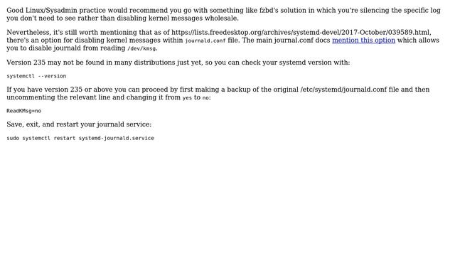 How do I disable kernel logging into the systemd journal? (2 Solutions!!) смотреть онлайн