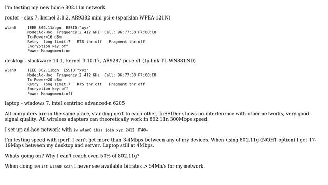 Unix & Linux: ath9k 802.11n 300Mbps at low speed смотреть онлайн